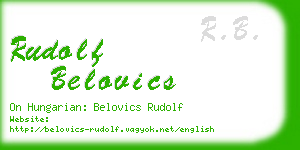 rudolf belovics business card